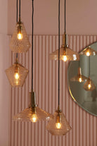 Hanging Lamp 25X24 Cm Delilo Glass Amber + Antique Bronze