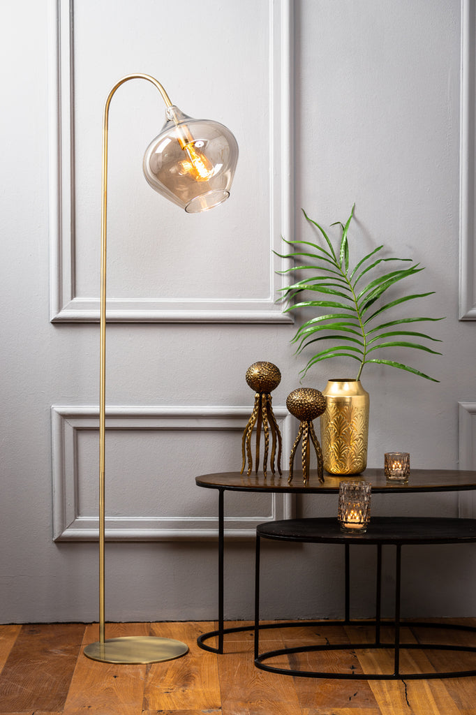 Vloerlamp Rakel Antique Bronze + Smoked