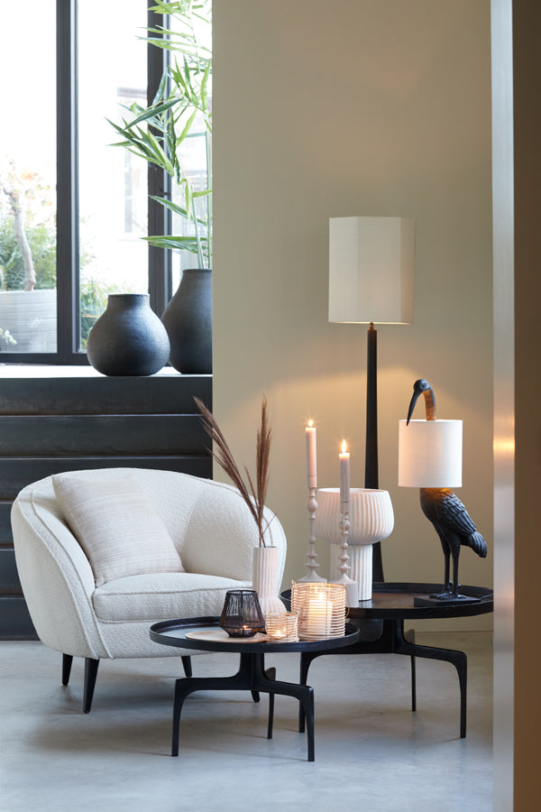 Vloerlamp Jovany Wood Matt Black