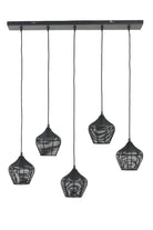 Hanging Lamp 5L 100X20X122 Cm Alvaro Matt Black