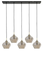 Hanging Lamp 5L 104X20X120 Cm Rakel Antique Bronze + Smoked