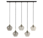 Hanging Lamp 5L 104X20X120 Cm Rakel Antique Bronze + Smoked