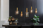 Hanging Lamp 5 Lampen Lekar Ant Bronze + Smoked Glass