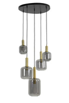 Hanging Lamp 5L Lekar Antique Bronze + Smoked Glass