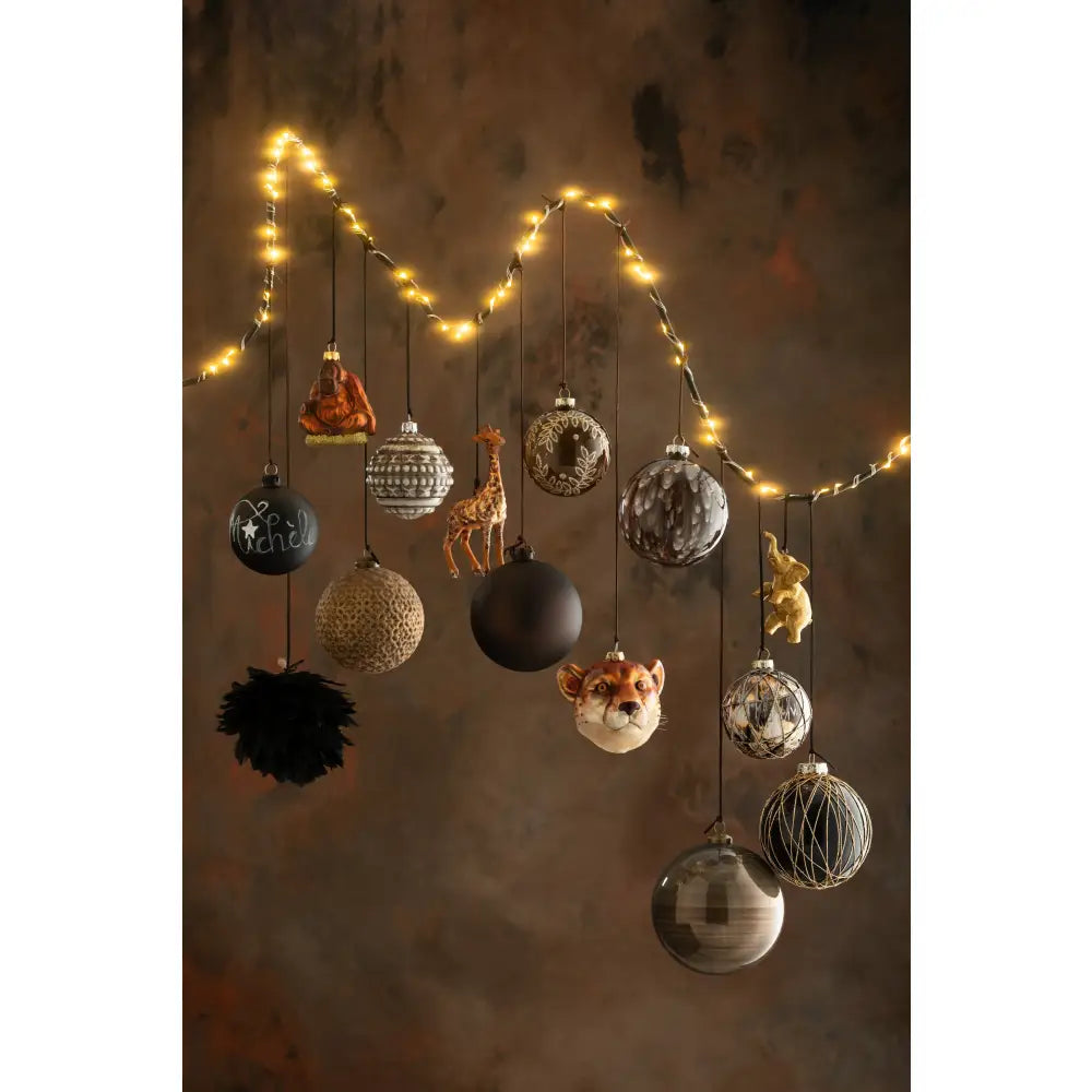 Kerstbal Blackboard Mat Zwart Medium