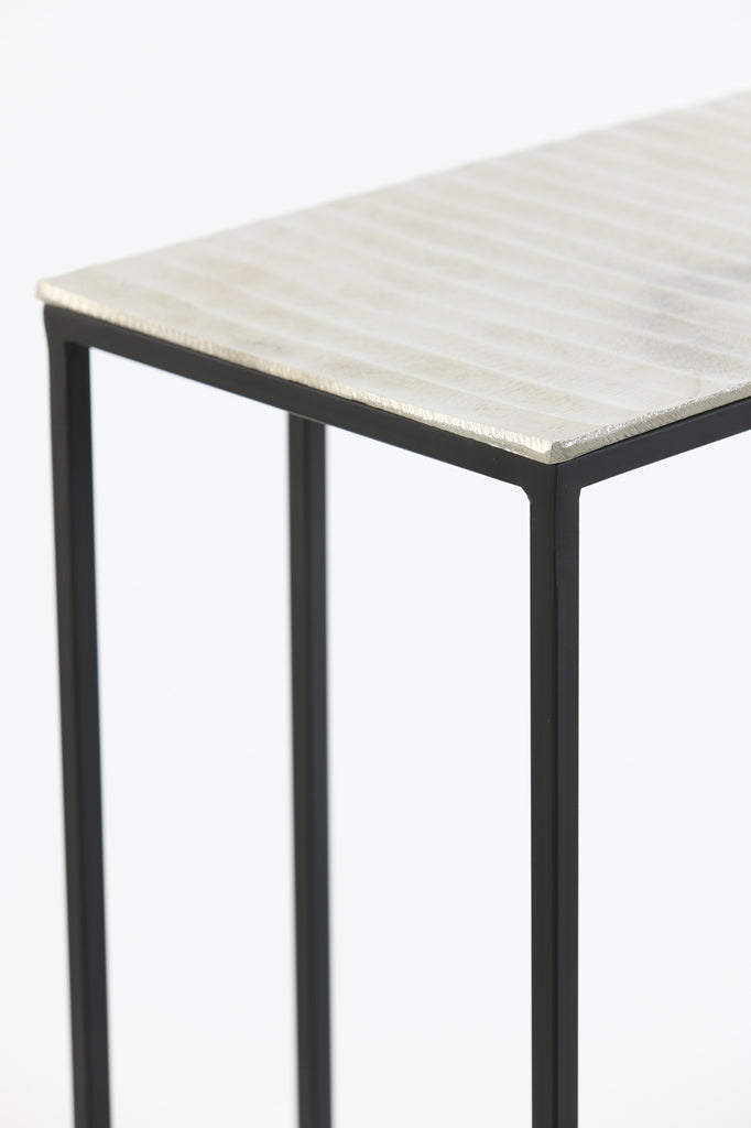 Side Table 48X26X60 Cm Macy Nickel
