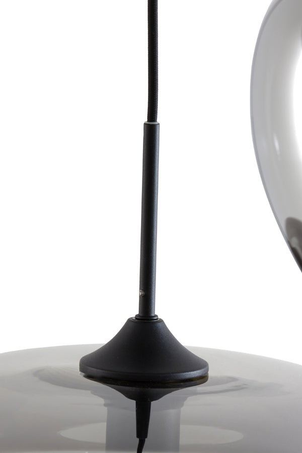Hanging Lamp 3L 40X160 Cm Mayson Smoked Glass + Matt Black