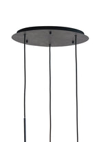 Hanging Lamp 3L 40X160 Cm Mayson Smoked Glass + Matt Black