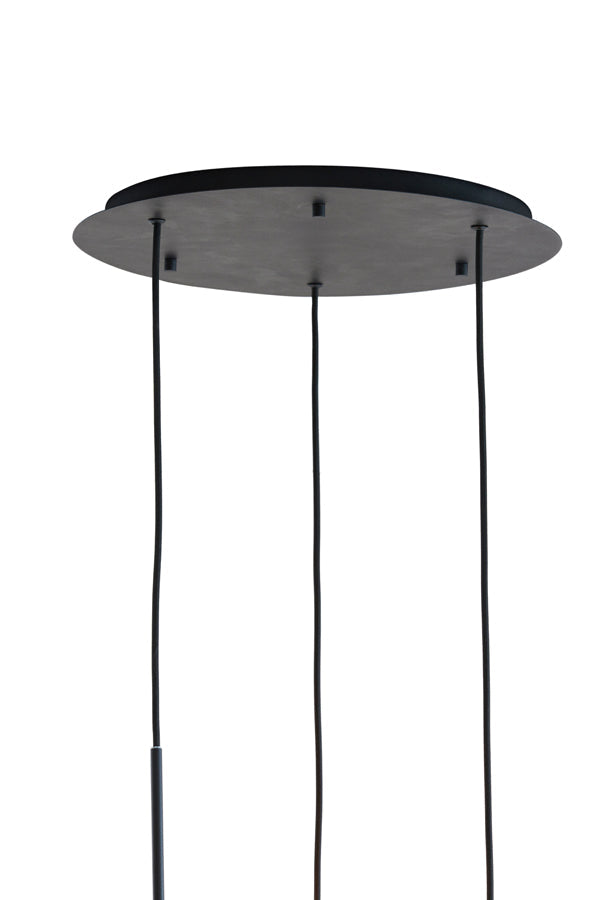 Hanging Lamp 3L 40X160 Cm Mayson Smoked Glass + Matt Black
