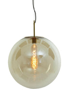 Hanging Lamp 48 Cm Medina Antique Bronze + Glass Amber