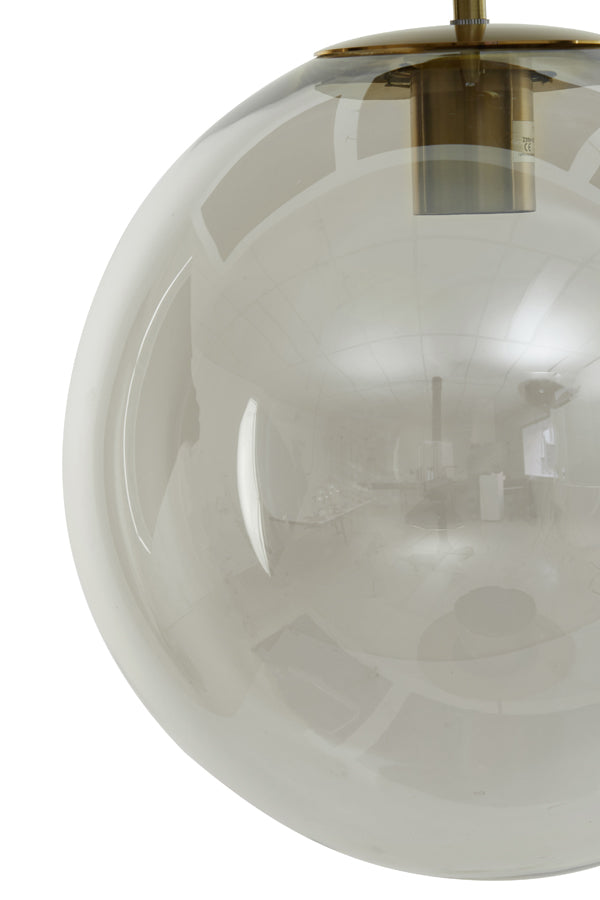Hanglamp Ø30 Cm Medina Antiek Brons + Glas Helder