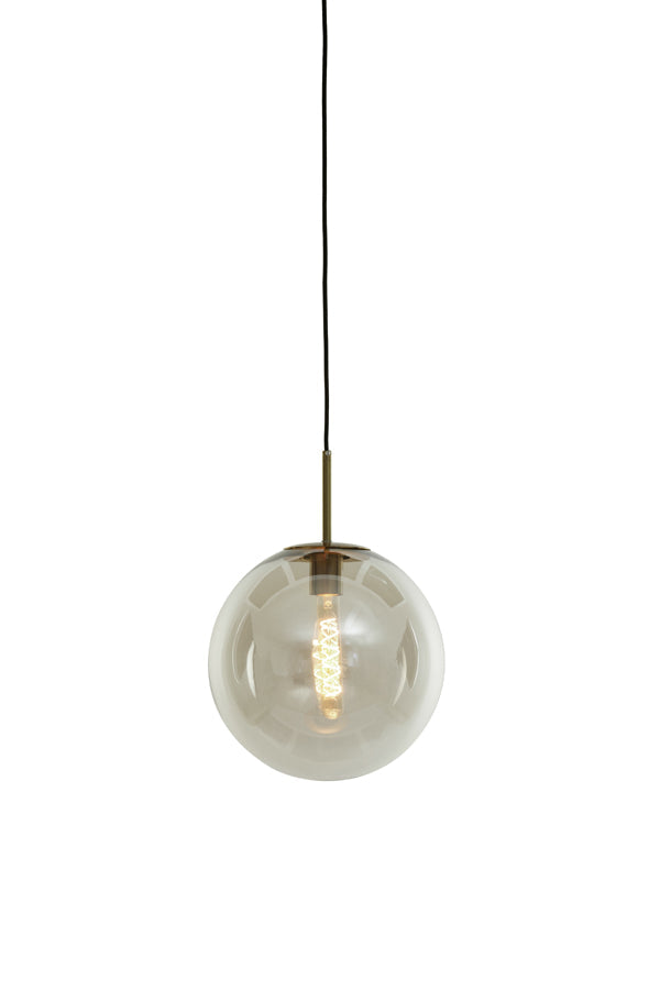 Hanglamp Ø30 Cm Medina Antiek Brons + Glas Helder