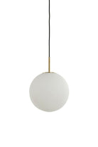 Hanging Lamp 25 Cm Medina Antique Bronze + Glass Matt White