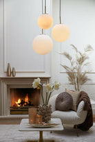 Hanging Lamp 25 Cm Medina Antique Bronze + Glass Matt White