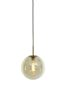 Hanging Lamp 30 Cm Medina Antique Bronze + Glass Amber