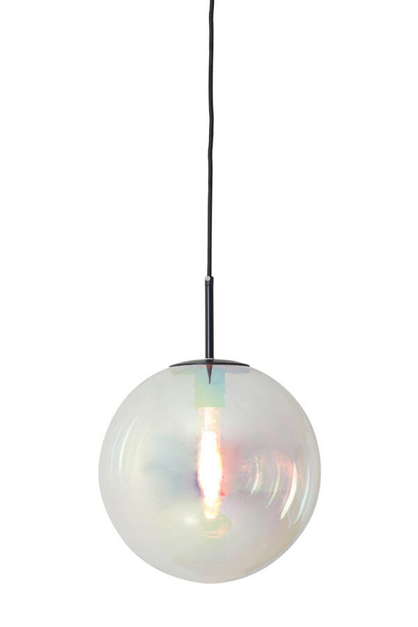 Hanging Lamp 30 Cm Medina Glass Rainbow + Black