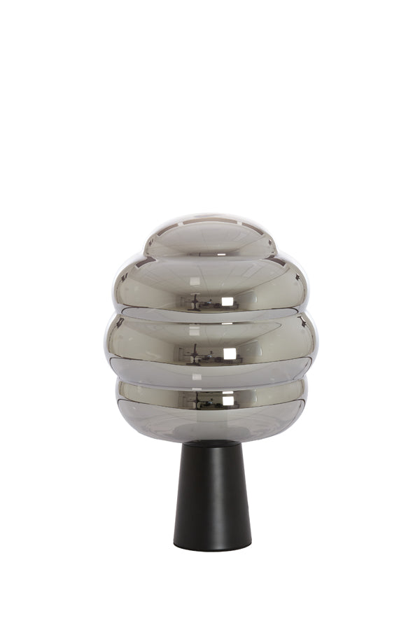 Table Lamp 30X46 Cm Misty Smoked Glass + Matt Black