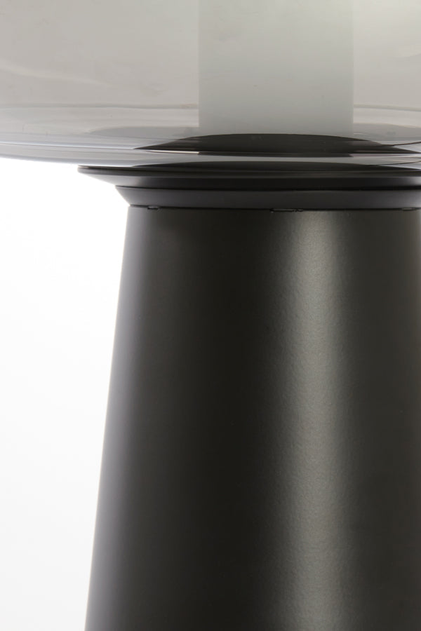 Table Lamp 30X46 Cm Misty Smoked Glass + Matt Black