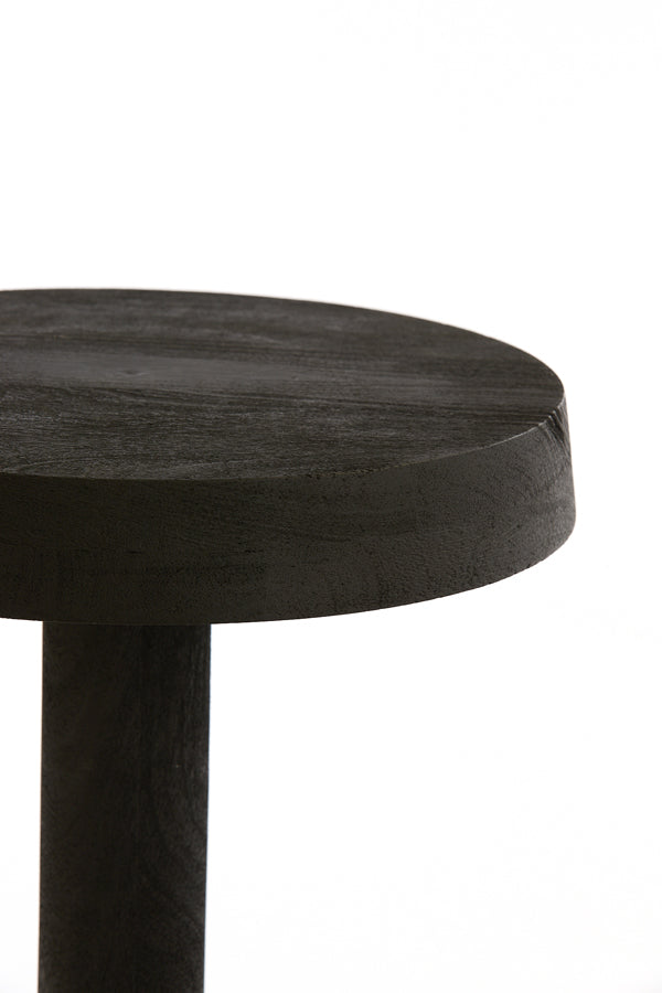 Side Table 35X46 Cm Nalagu Mango Wood Matt Black