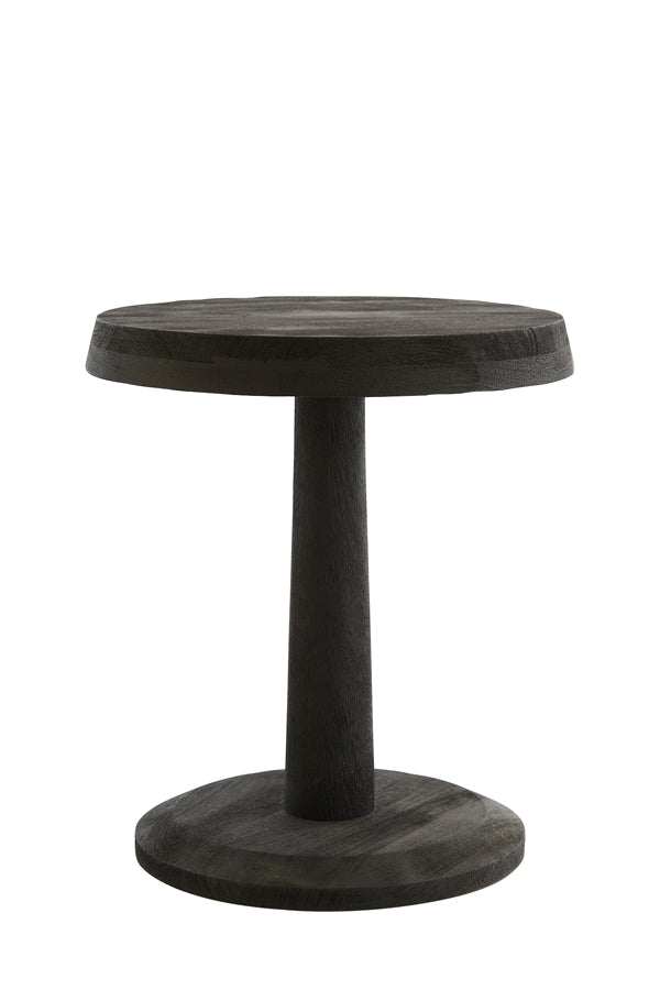 Side Table 46X52 Cm Nalagu Mango Wood Matt Black