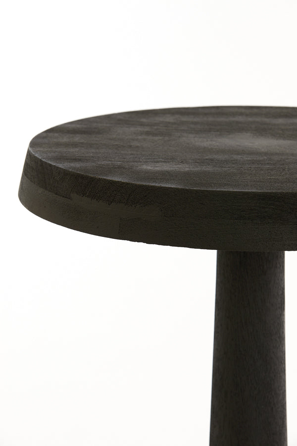 Side Table 46X52 Cm Nalagu Mango Wood Matt Black