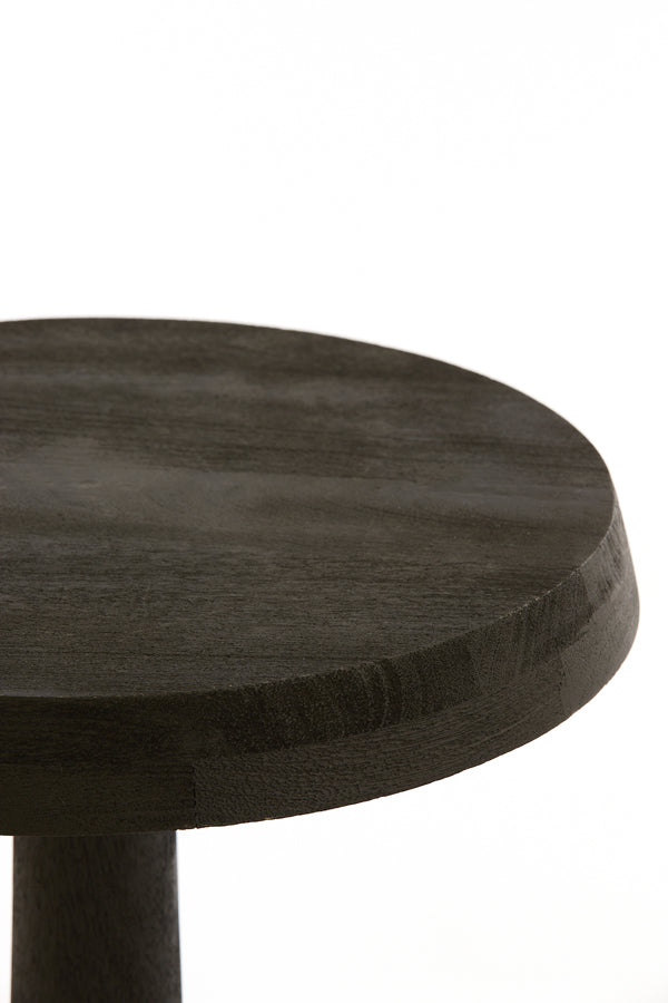 Side Table 46X52 Cm Nalagu Mango Wood Matt Black