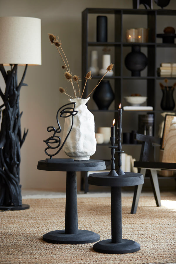 Side Table 35X46 Cm Nalagu Mango Wood Matt Black