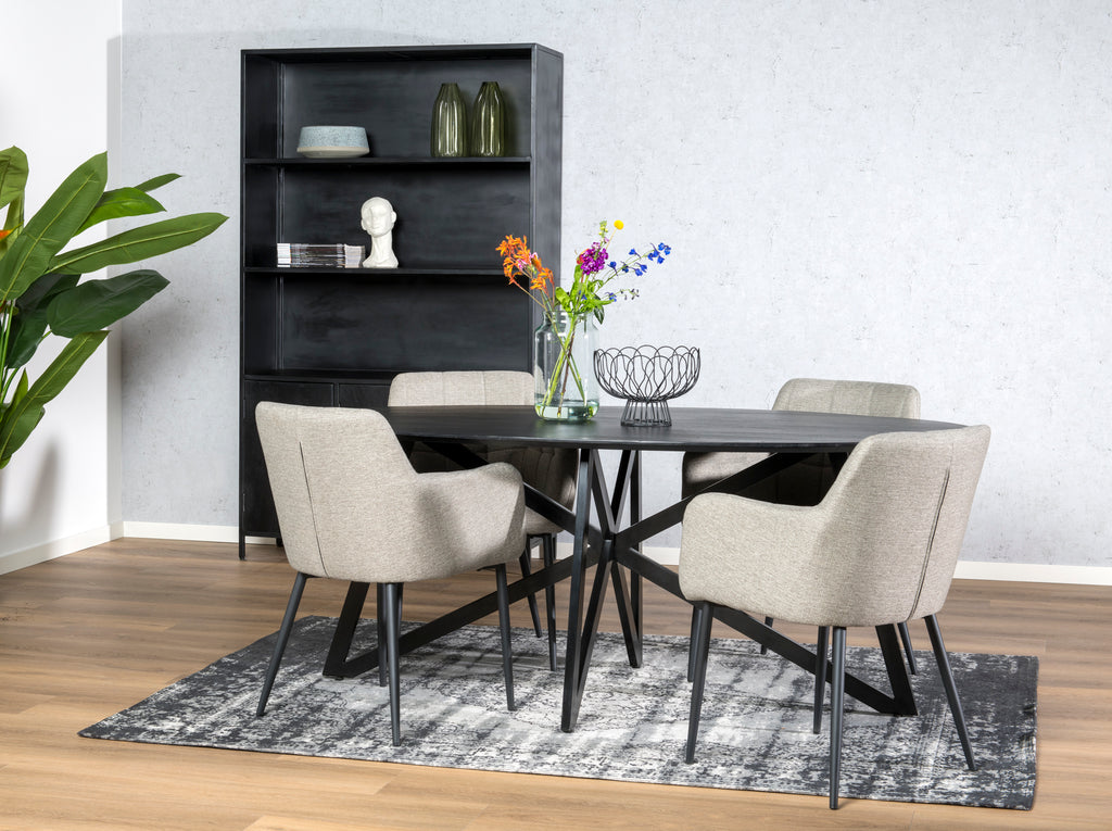 Oslo Black Acasia Web Leg 200Cm