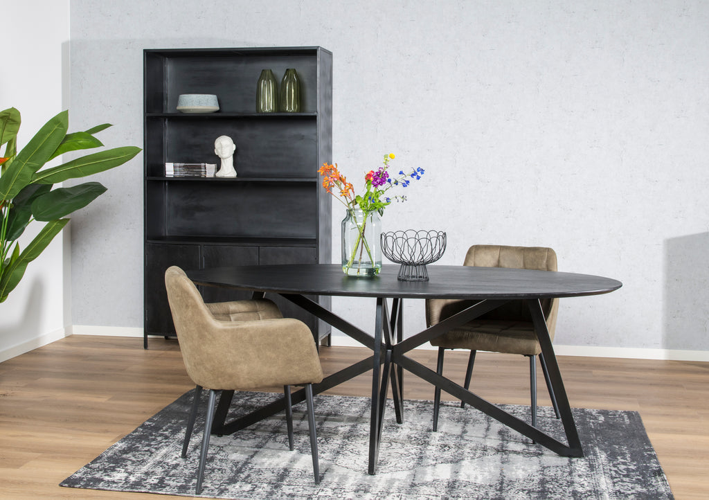 Oslo Black Acasia Web Leg 200Cm