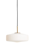 Hanging Lamp 30X17 Cm Pleat Glass Matt White + Gold
