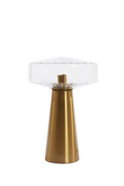 Table Lamp 30X45 Cm Pleat Glass Clear + Gold