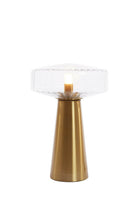 Table Lamp 30X45 Cm Pleat Glass Clear + Gold