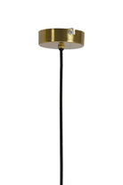 Hanging Lamp 40X17 Cm Pleat Glass Matt White + Gold