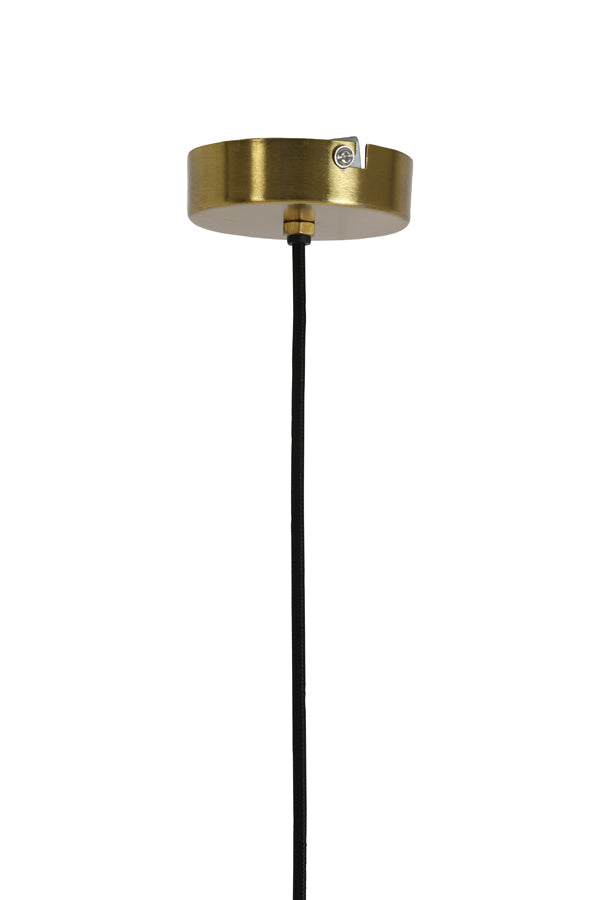 Hanging Lamp 40X17 Cm Pleat Glass Matt White + Gold