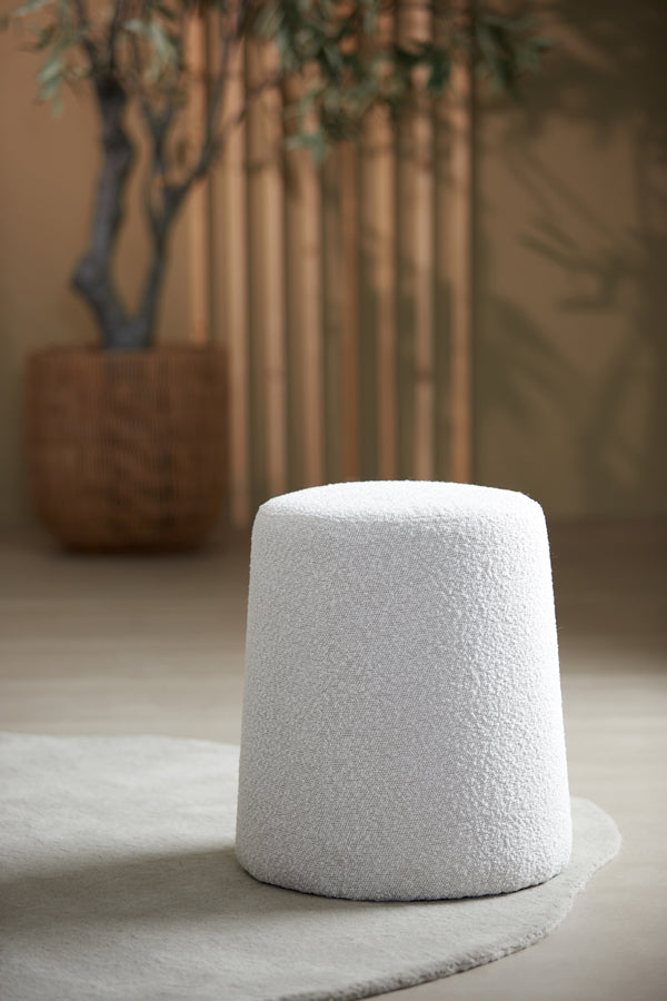Poef Ø39X45 Cm Lauryn Bouclé Cream