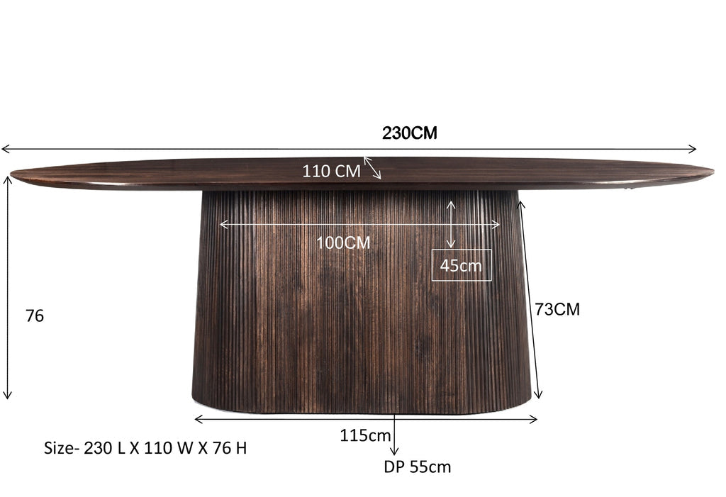 Salvator Eettafel Walnut 230Cm