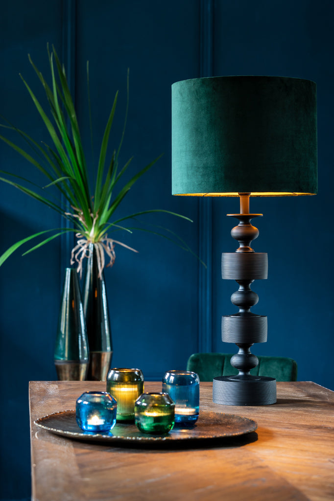 Shade Cylinder 40-40-30 Cm Velours Dutch Green