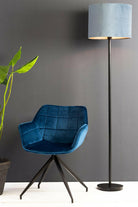 Shade Cylinder 40-40-30 Cm Velours Petrol Blue