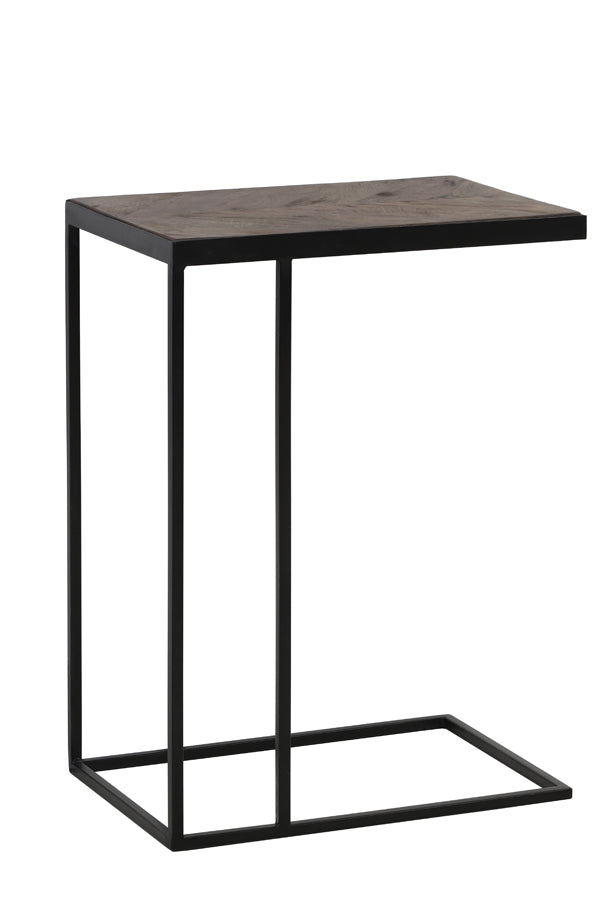Side Table 45X30X62 Cm Chisa Wood Brown-Black