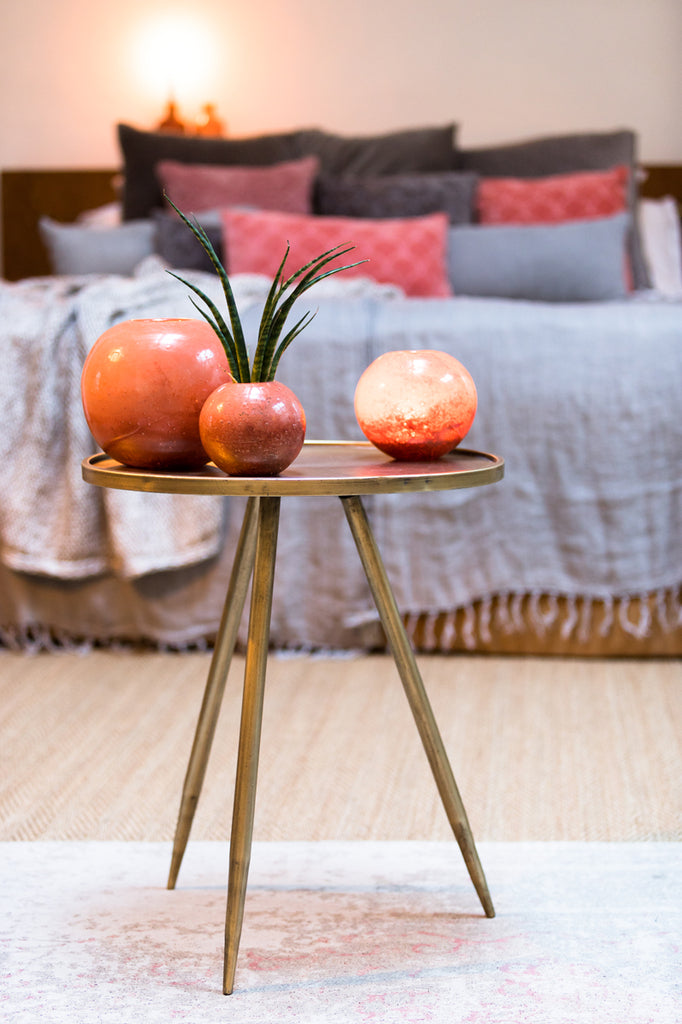 Bijzettafel Ø39 5X50 5 Cm Envira Antique Gold