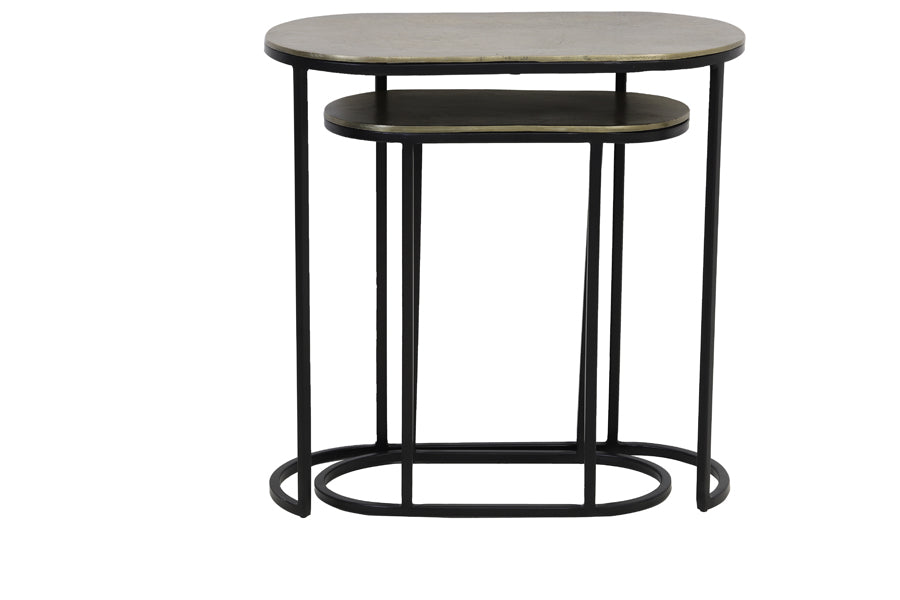 Side Table S/2 Max 53X26X53 Cm Bocov Antique Bronze-Black