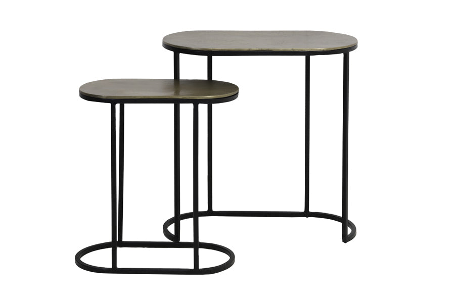 Side Table S/2 Max 53X26X53 Cm Bocov Antique Bronze-Black