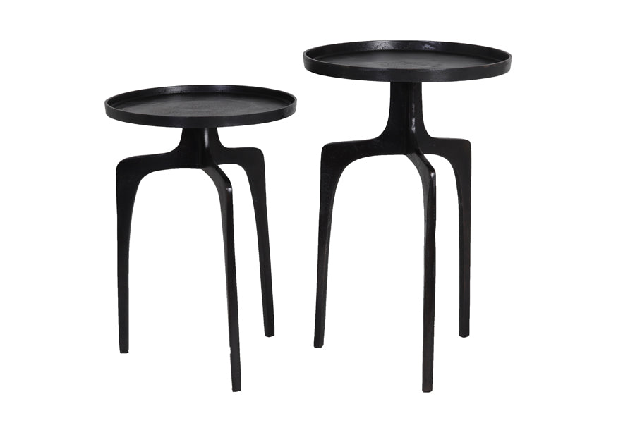 Side Table S/2 Ø38X54 + Ø41X63 Cm Pano Dark Bronze