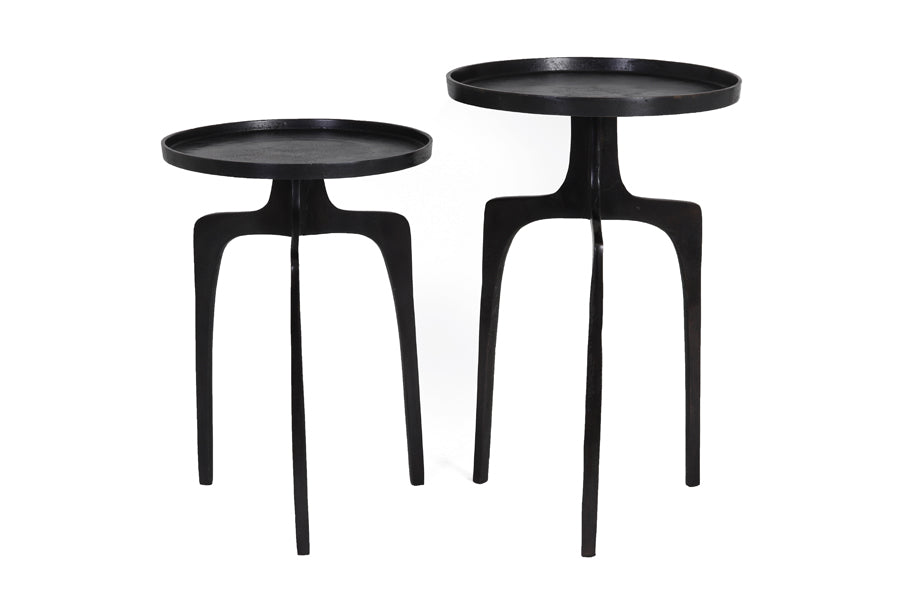Side Table S/2 Ø38X54 + Ø41X63 Cm Pano Dark Bronze