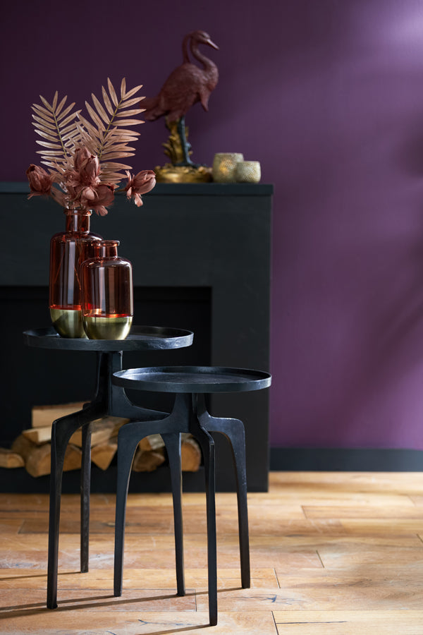 Side Table S/2 Ø38X54 + Ø41X63 Cm Pano Dark Bronze