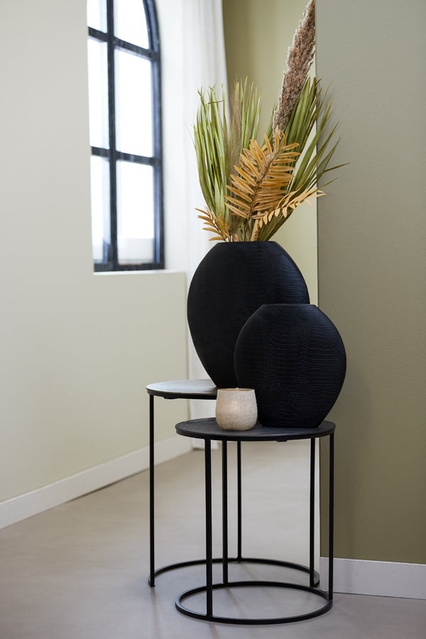Side Table S/2 Ø41X46 + Ø49X52 Cm Talca Ant Copper + Brnz Circ