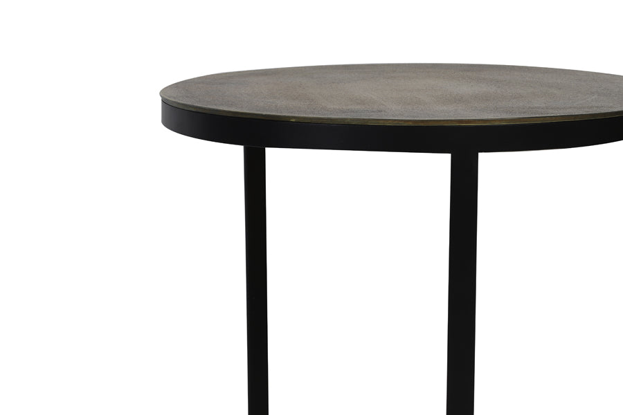 Side Table S/2 Ø41X46 + Ø49X52 Cm Trelo Antique Bronze-Black
