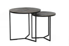Side Table S/2 38X40 + 48.5X46 Cm Socos Antique Oil Bronze