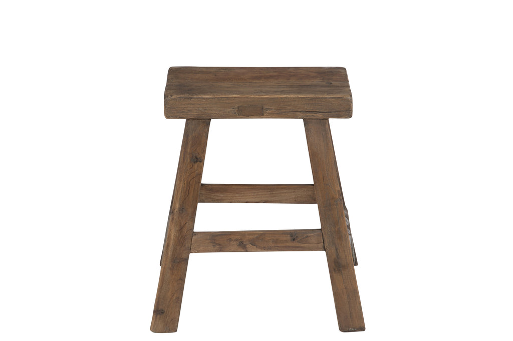 Stool Square Wood Brown