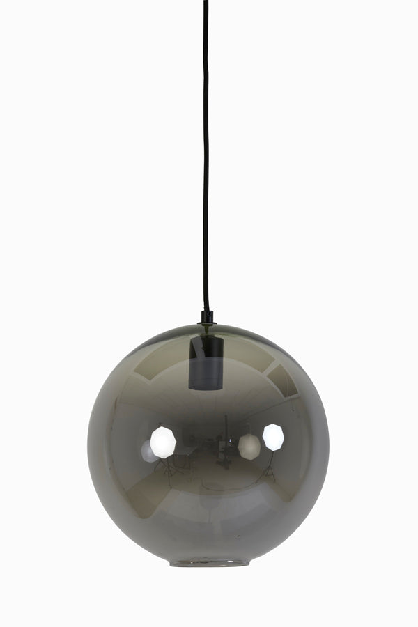 Hanging Lamp 30X28 Cm Subar Matt Black + Smoked Glass